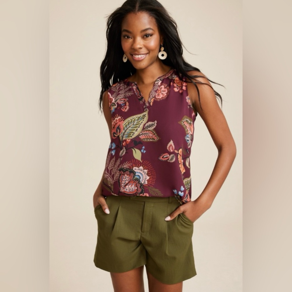 Maurices Burgundy Floral Atwood Tank